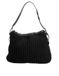 Dolce & Gabbana Black Cashmere Knitted Leather Shoulder Women Borse Bag