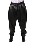 Dolce & Gabbana Black Lamb Leather Trousers Men Pants