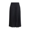 Alessandra Rich Black Fleece Wool Midi Skirt