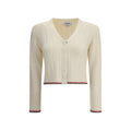 Thom Browne Cream Fleece Wool Cardigan