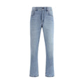 Fendi Light Blue Cotton Straight-Leg Jeans