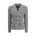Dolce & Gabbana Gray Fleece Wool Blazer