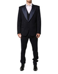 Dolce & Gabbana Black 3 Piece Wool Silk Blend Suit SICILIA