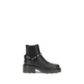 Valentino Garavani Black Calf Leather Bos Taurus Ankle Boots