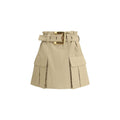 Balmain Beige Cotton Mini Skirt