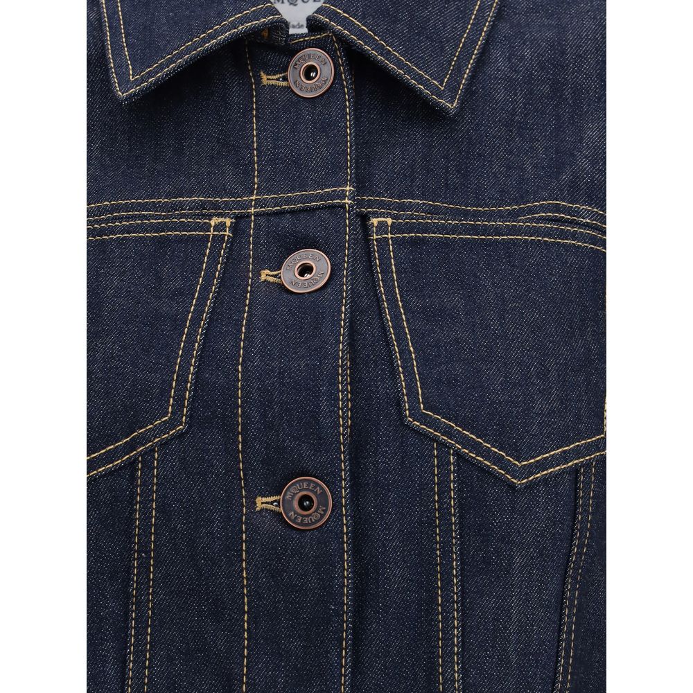 Alexander McQueen Blue Cotton Denim Jacket
