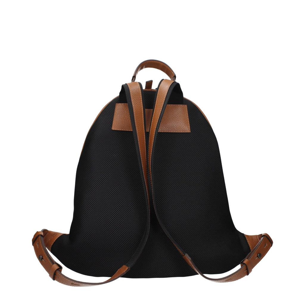 Pineider Brown Leather Backpack