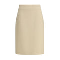 Valentino Cream Fleece Wool Skirt