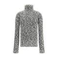 Dolce & Gabbana White Fleece Wool Turtleneck