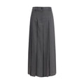 Brunello Cucinelli Gray Polyester Long Skirt