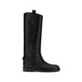 Burberry Black Calf Leather Bos Taurus Flat Boots