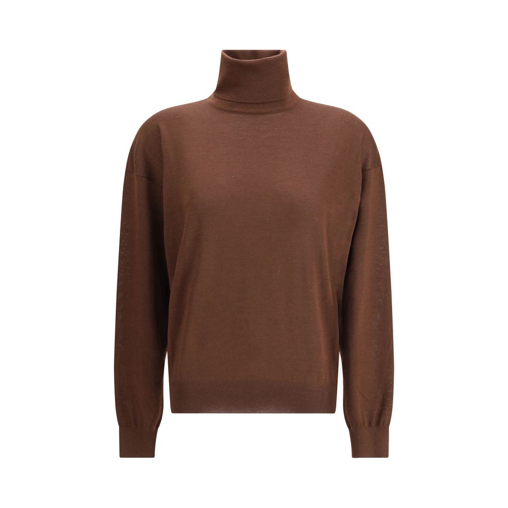 Saint Laurent Brown Cashmere Turtleneck