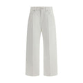 Brunello Cucinelli White Cotton Cropped Jeans