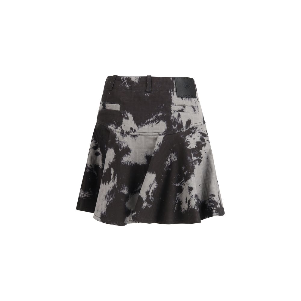 Fendi Black Cotton Mini Skirt