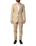 Dolce & Gabbana Beige Linen Single Breasted 2 Piece Suit