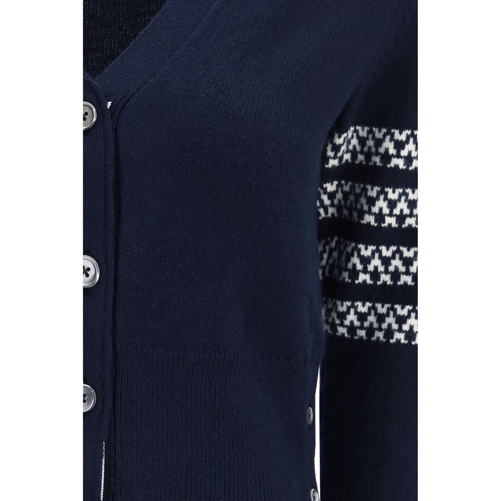 Thom Browne Blue Fleece Wool Cardigan