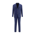 Brunello Cucinelli Blue Fleece Wool Two-Piece Suit