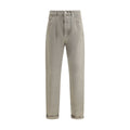 Brunello Cucinelli Bicolor Cotton Straight-Leg Jeans