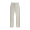 Brunello Cucinelli White Cotton Straight-Leg Jeans
