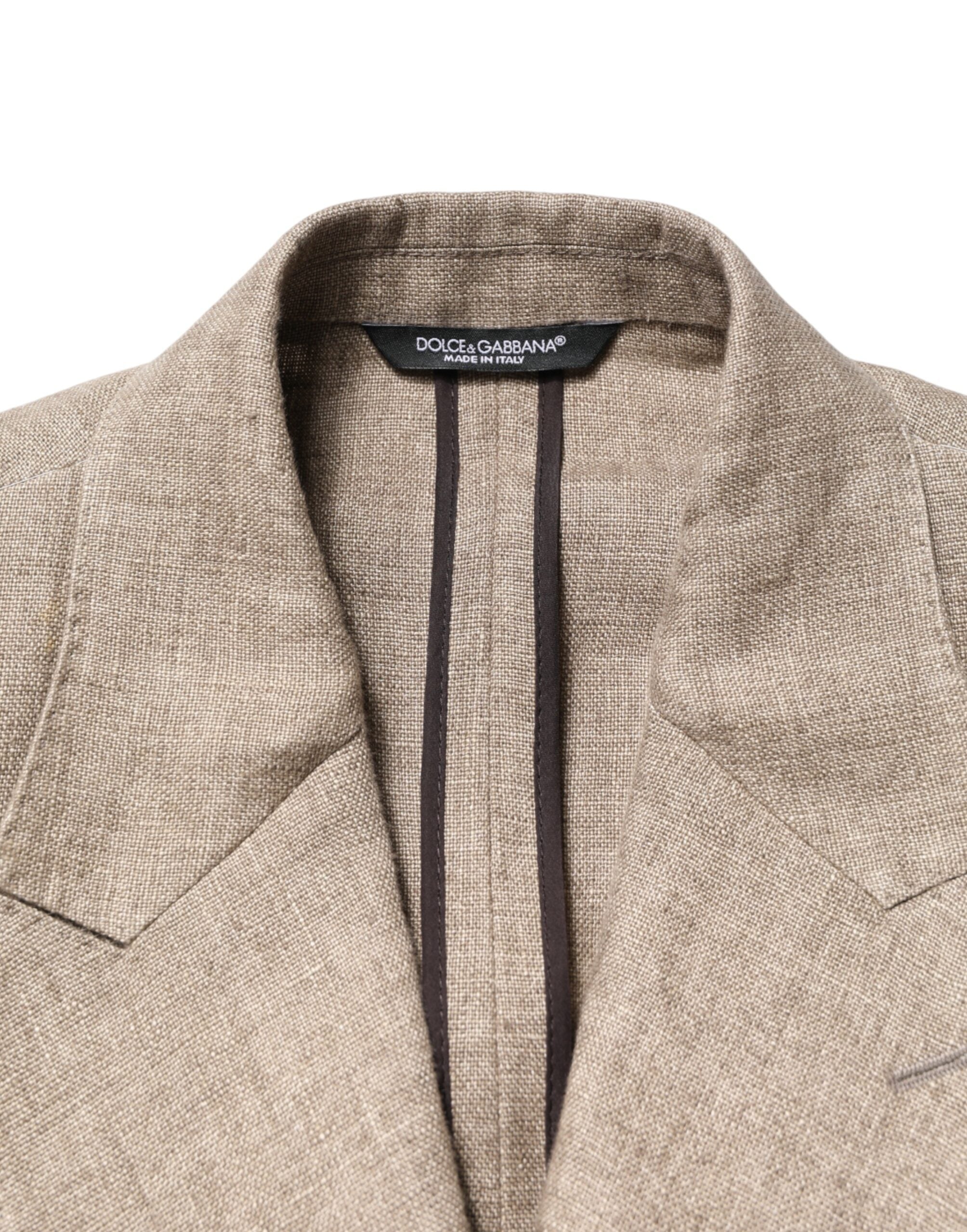 Dolce & Gabbana Beige Linen Double Breasted 2 Piece Men Suit