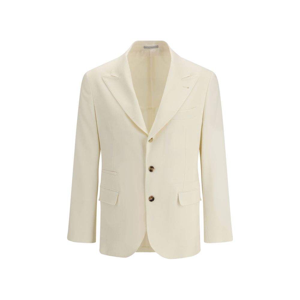Brunello Cucinelli Cream Wool Blazer