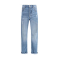 Brunello Cucinelli Light Blue Cotton Relaxed Fit Jeans