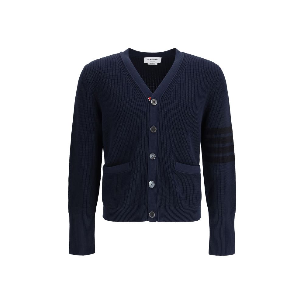 Thom Browne Blue Cotton Cardigan