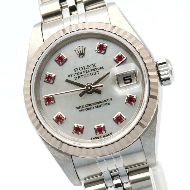 Rolex Datejust 10-Piece Ruby Y-Series Watch, 18K White Gold (White Gold)