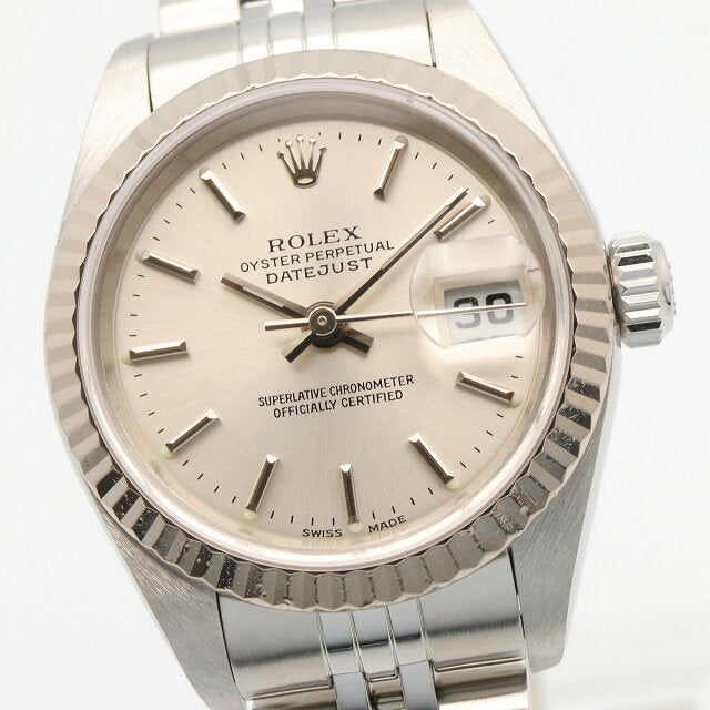Pre-owned Rolex Datejust K-series watch in 18K white gold and stainless steel
