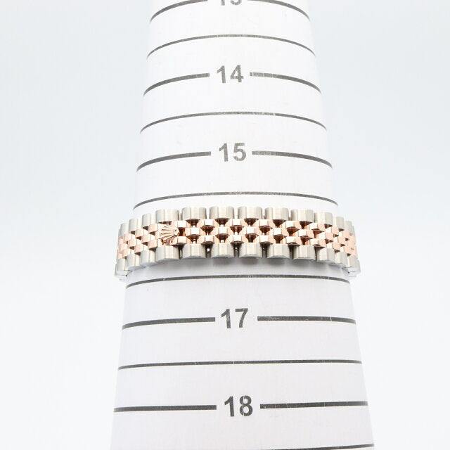 Pre-owned Rolex Datejust V-number watch in 18K pink gold and stainless steel blackRO 179171 for women.