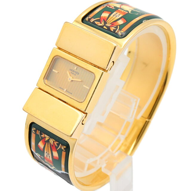 Pre-owned Hermès Loke watch GP (gold-plated) women gold