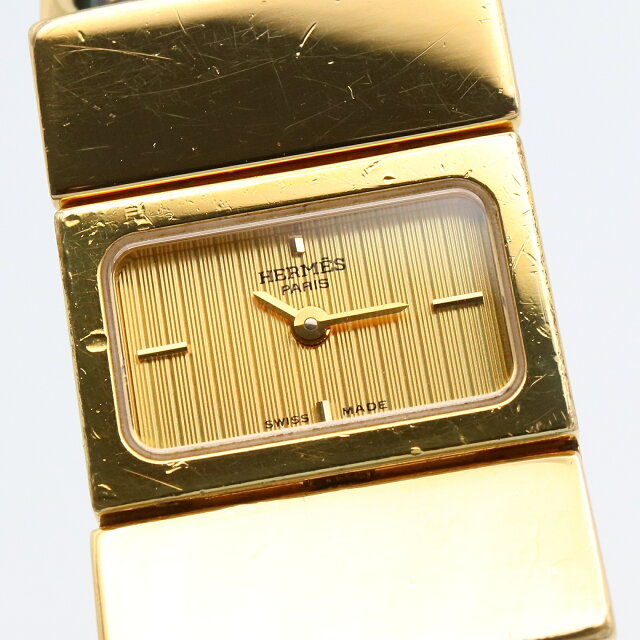 Pre-owned Hermès Loke watch GP (gold-plated) women gold