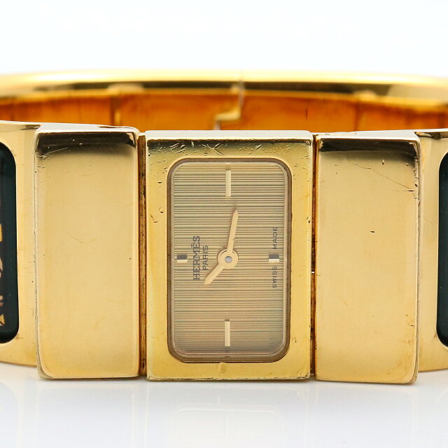 Pre-owned Hermès Loke watch GP (gold-plated) women gold