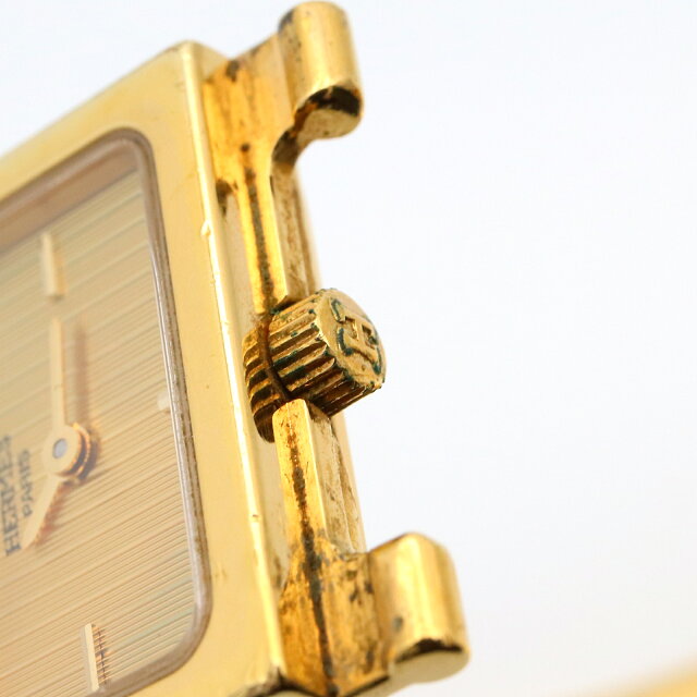 Pre-owned Hermès Loke watch GP (gold-plated) women gold