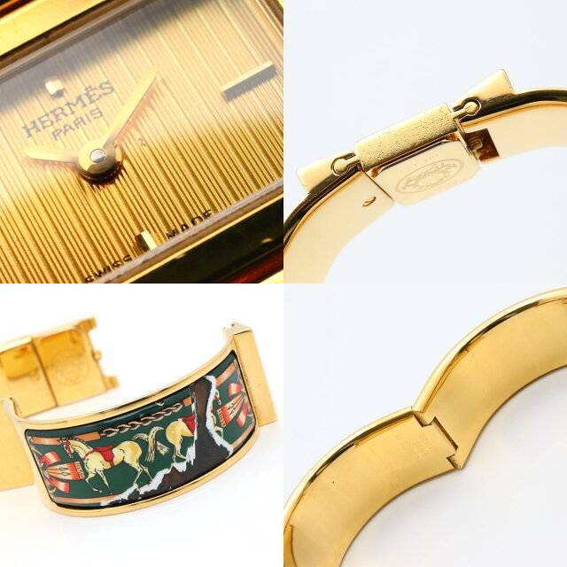 Pre-owned Hermès Loke watch GP (gold-plated) women gold