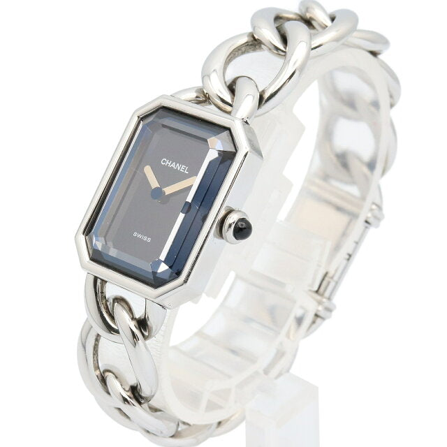 Pre-owned Chanel Premiere L Stainless Steel Women's Watch Black
