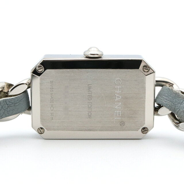 Pre-owned Chanel Premiere Rock watch stainless steel leather and white shell finish women