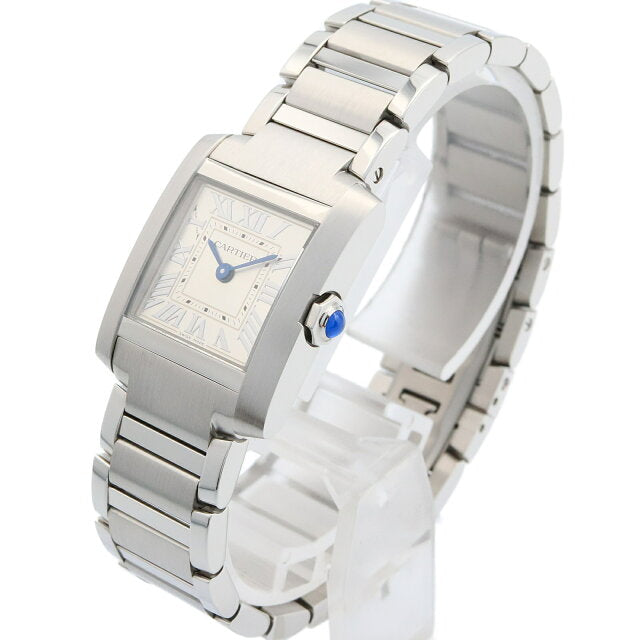 Cartier Tank Française SM watch, stainless steel, women's, silver, WSTA0065 (pre-owned)