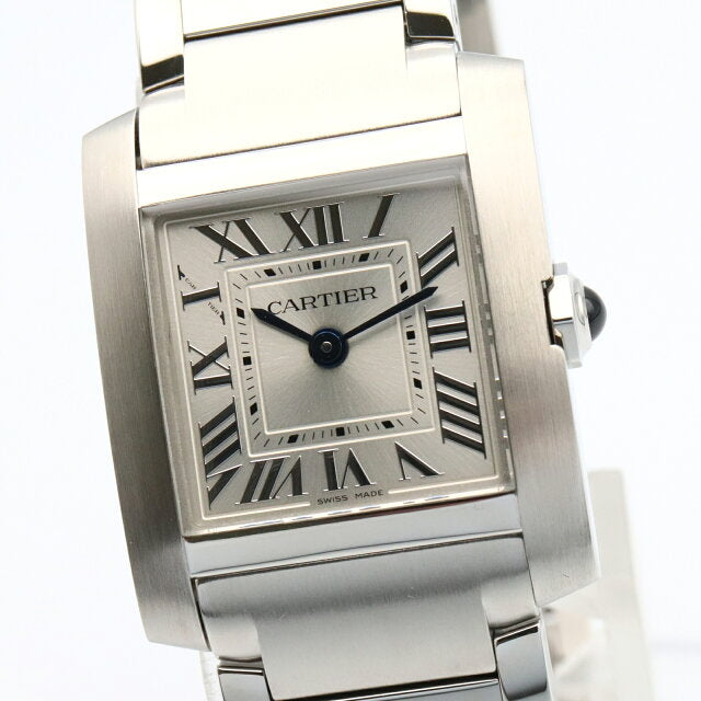 (Pre-owned) Cartier Tank Française SM watch stainless steel women silver