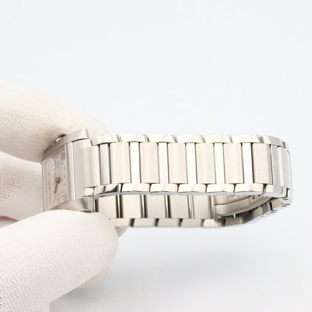 (Pre-owned) Cartier Tank Française SM watch stainless steel women silver