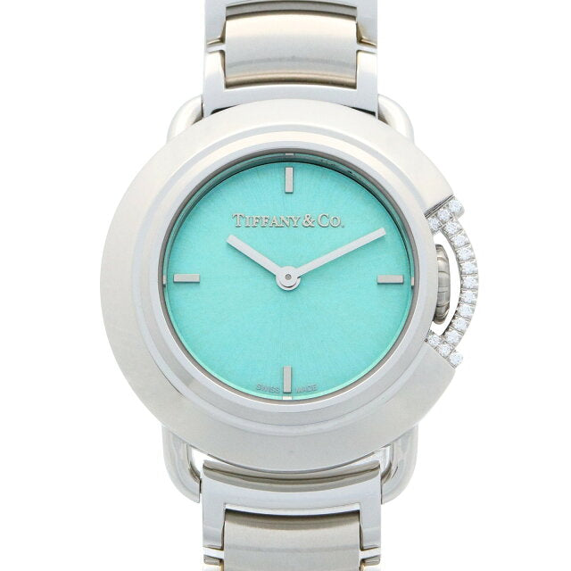 Tiffany & Co. Tiffany T Watch Stainless Steel with Diamonds Women's Blue Tiffany Blue