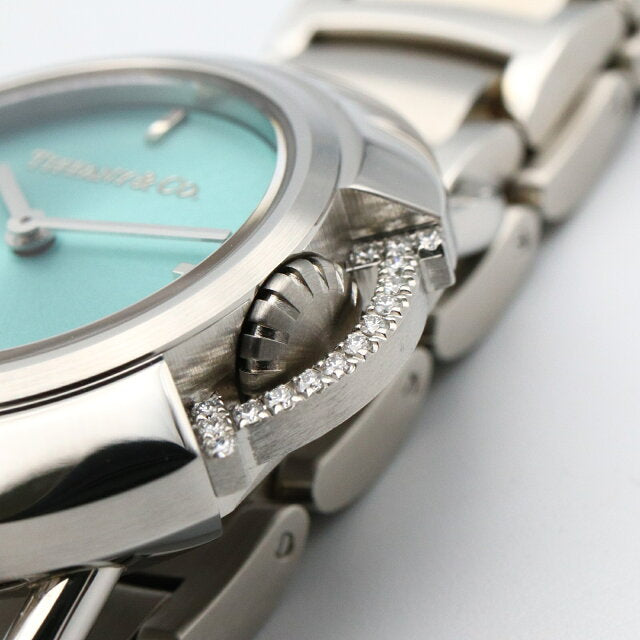 Tiffany & Co. Tiffany T Watch Stainless Steel with Diamonds Women's Blue Tiffany Blue
