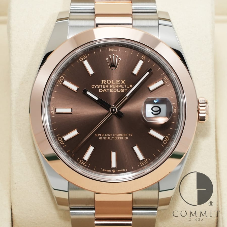Rolex Datejust 41 Everose Gold Chocolate Dial Oyster Bracelet