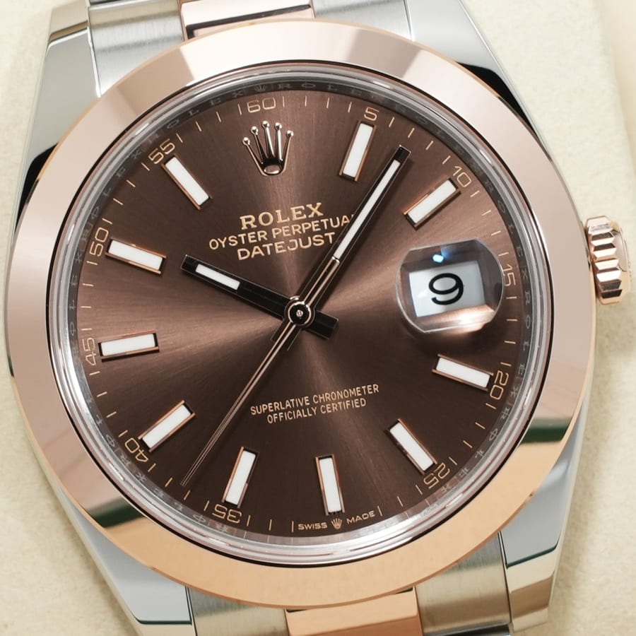 Rolex Datejust 41 Everose Gold Chocolate Dial Oyster Bracelet