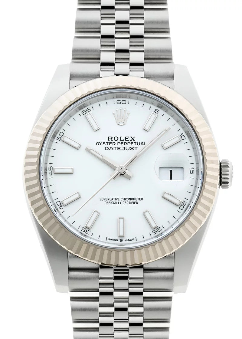 Rolex - Oyster Perpetual Datejust 41 White Gold & Stainless Steel, White Dial, Automatic, Bracelet, Pre-owned